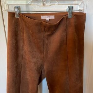 Faux suede leggings in “Toasted Biscott” - Loft